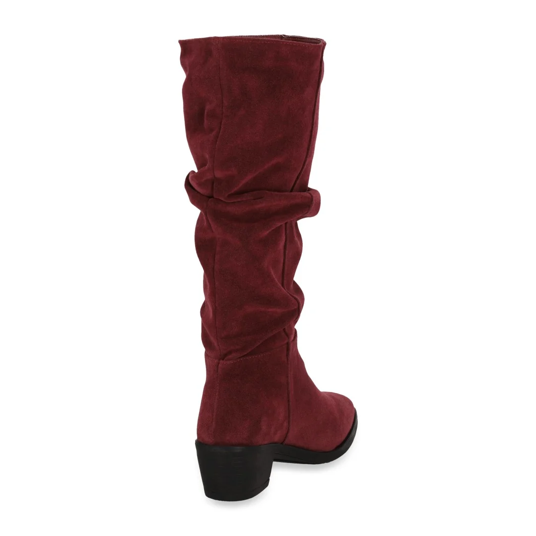 BOTA CASUAL DE TACÓN TINTO CON TUBO CORRUGADO 09793 - Image 3