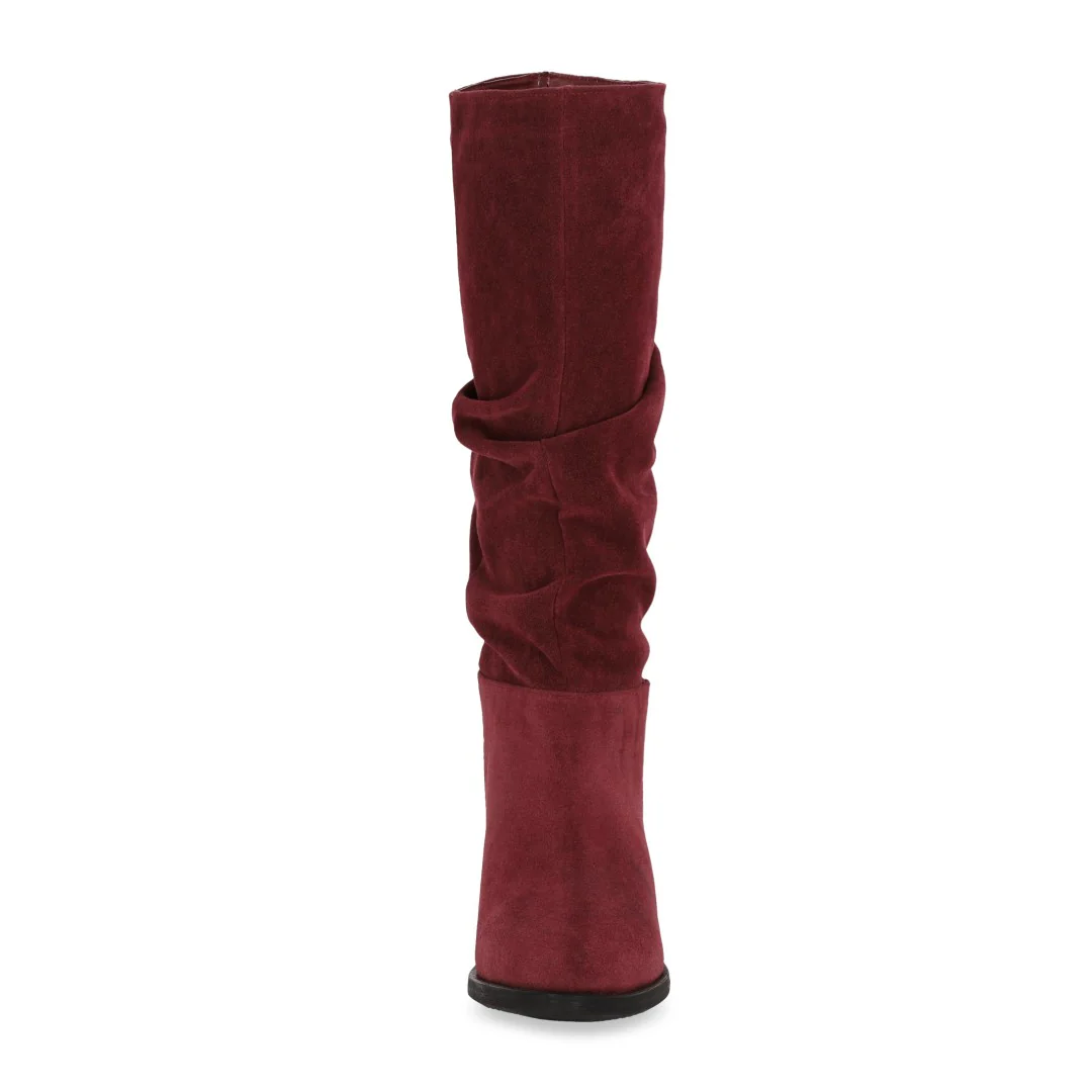 BOTA CASUAL DE TACÓN TINTO CON TUBO CORRUGADO 09793 - Image 4