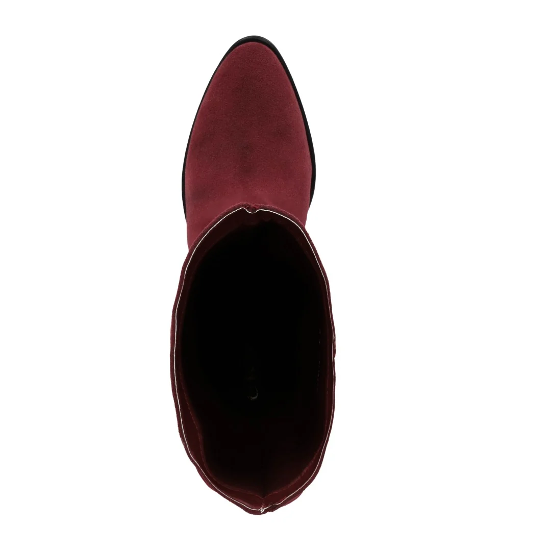 BOTA CASUAL DE TACÓN TINTO CON TUBO CORRUGADO 09793 - Image 5
