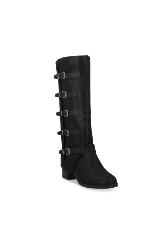 BOTA CASUAL NEGRO POLAINA CON HEBILLAS 72894