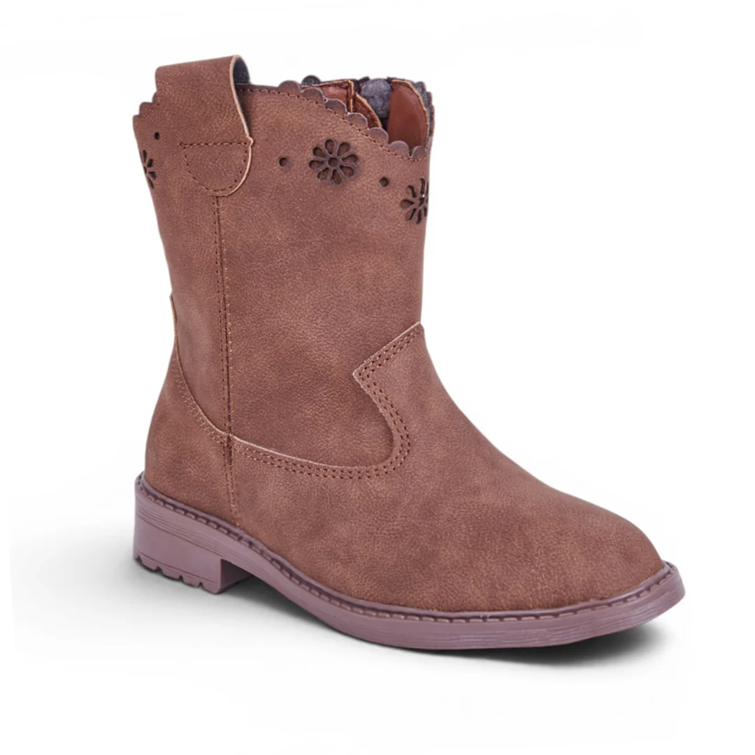 BOTA CON FLORES CAFÉ 07745