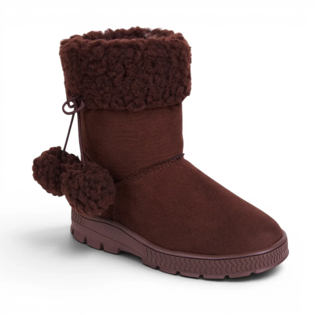 BOTA CON POMPONES CAFÉ 82624