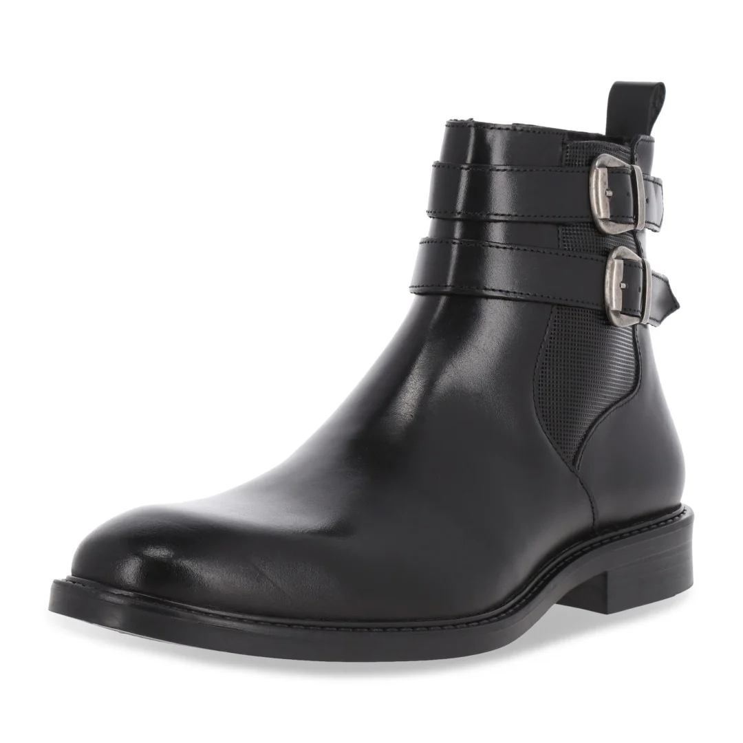 BOTA DE PISO CABALLERO NEGRO PIEL 12118