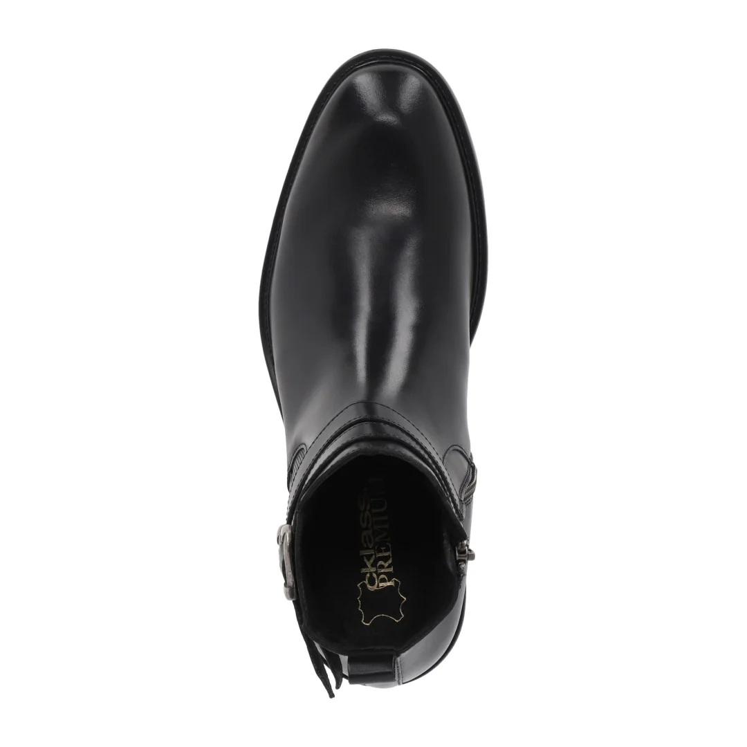 BOTA DE PISO CABALLERO NEGRO PIEL 12118 - Image 4