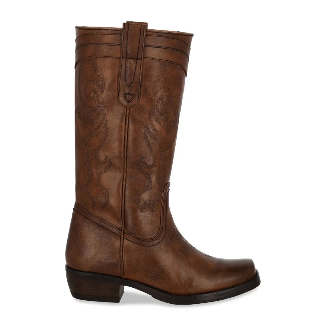 BOTA WESTERN DE TACÓN CAFÉ CON TUBO ALTO 01619 - Image 2