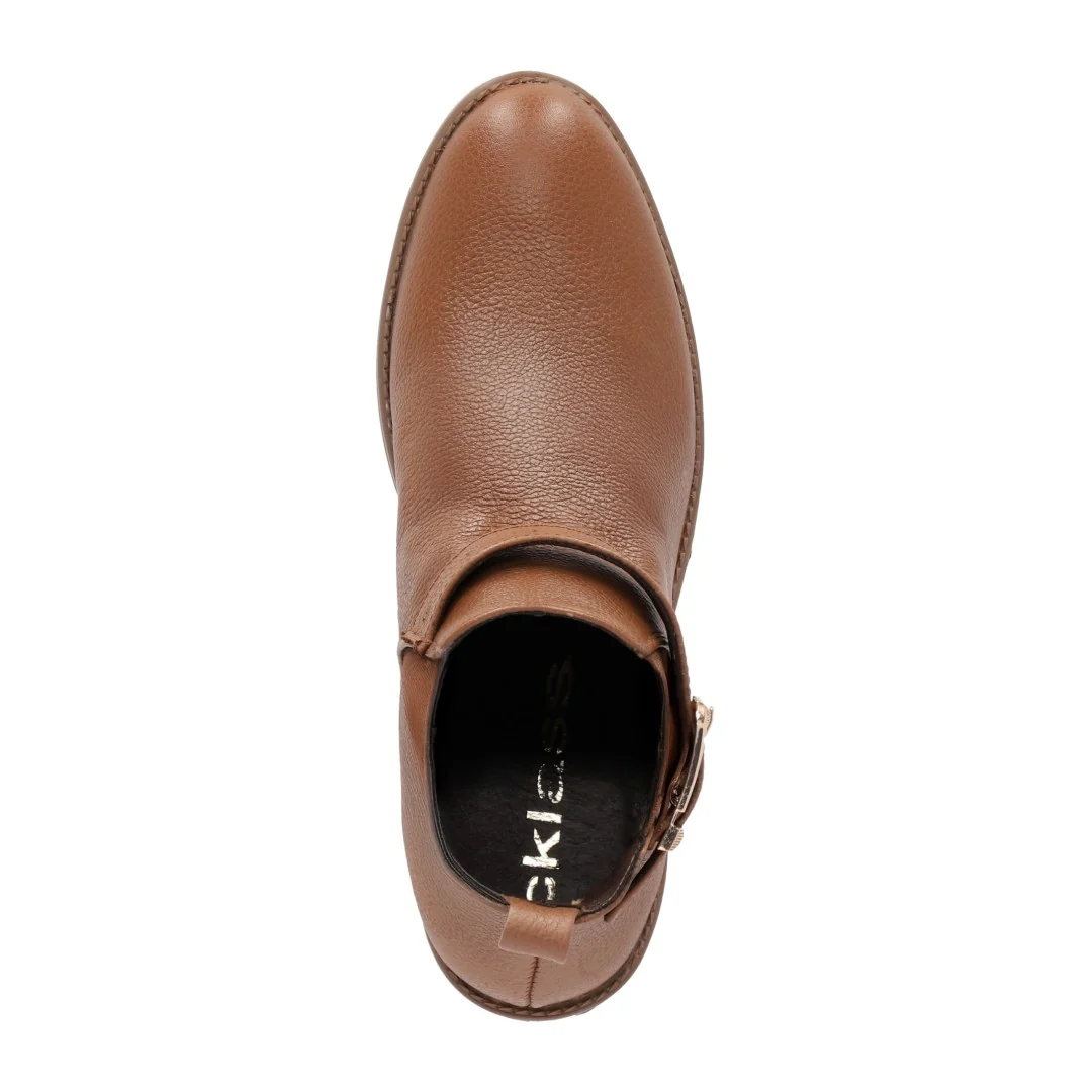 BOTÍN CASUAL DE PIEL COLOR MIEL 02566 - Image 4