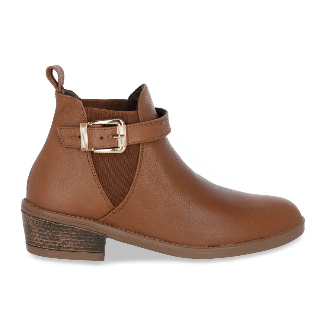 BOTÍN CASUAL DE PIEL COLOR MIEL 02566 - Image 6