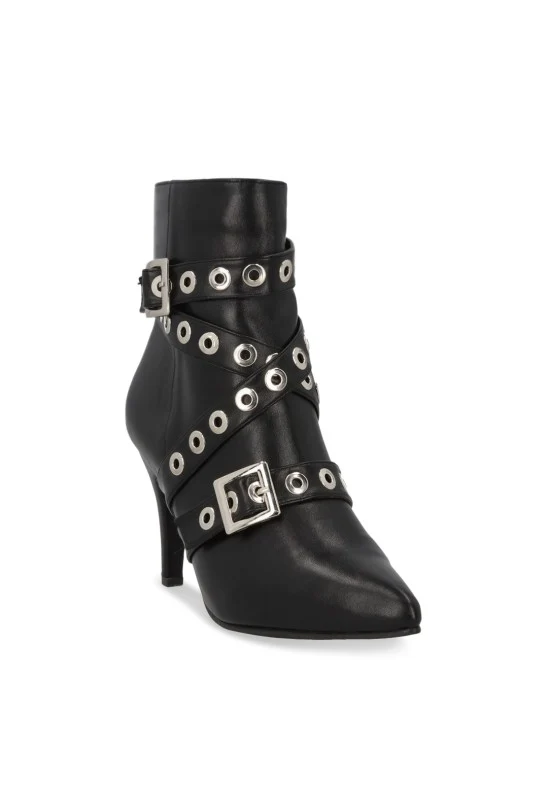 BOTIN DE VESTIR NEGRO CON REMACHES 29137