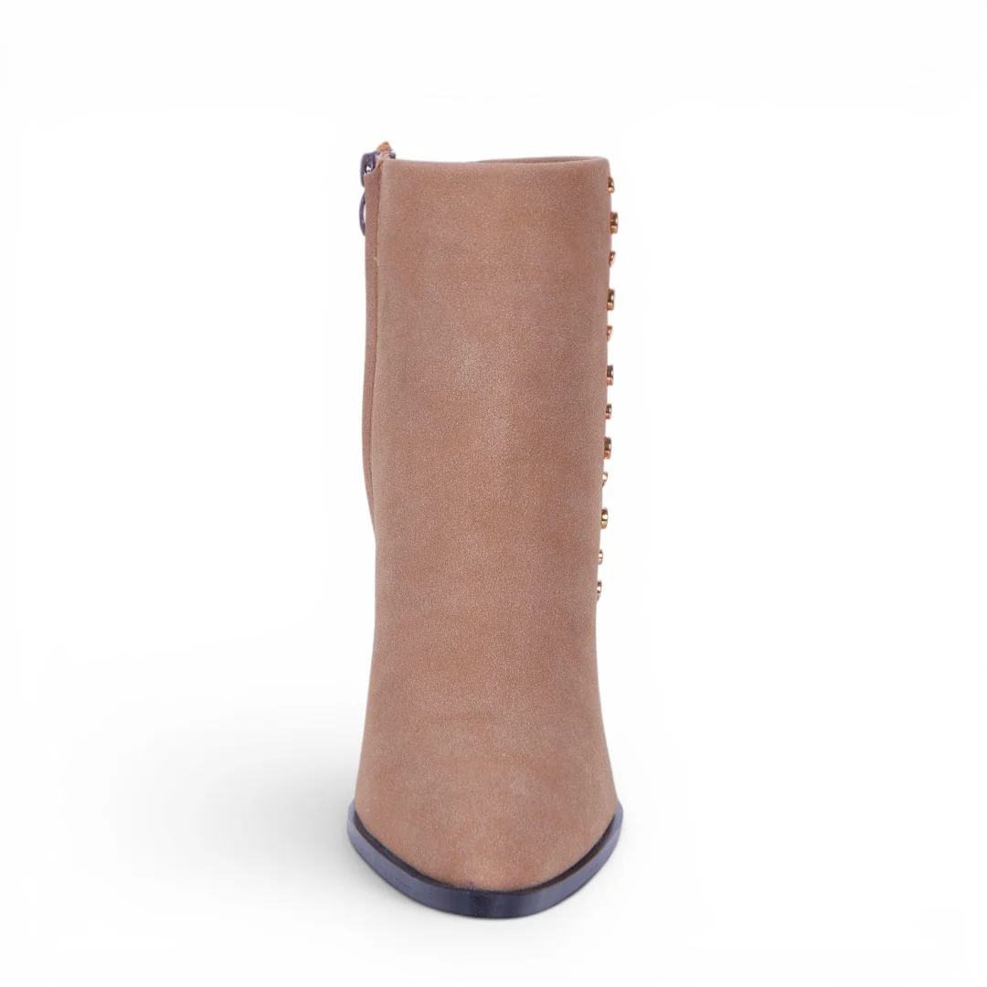 BOTÍN CON DETALLES METÁLICOS TAUPE 59736 - Image 3