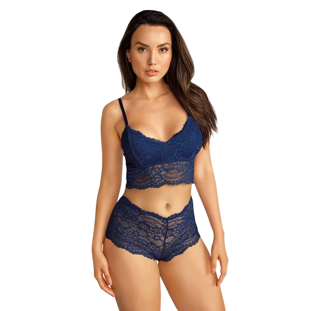 BRALETTE ENCAJE MARINO SIN VARILLA 82565