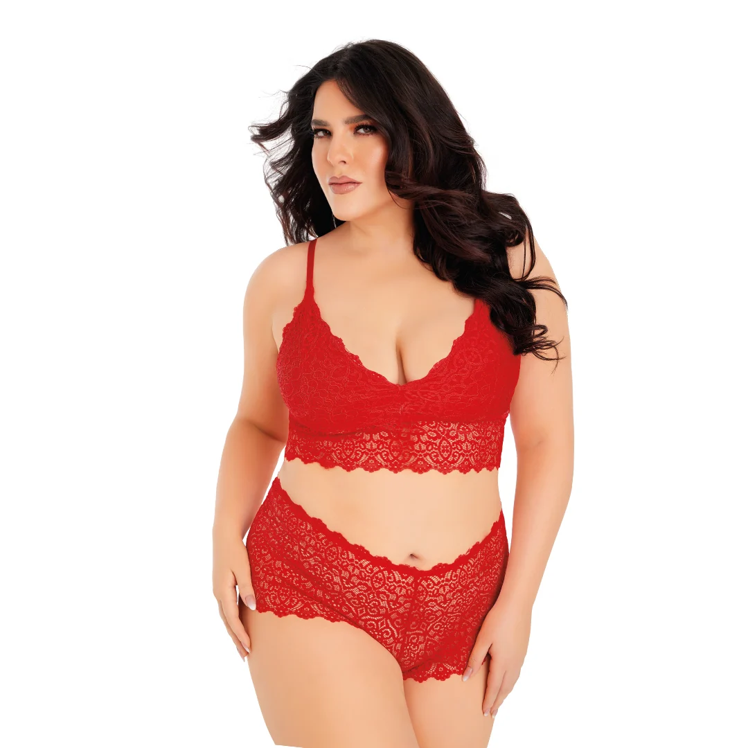 BRALETTE ROJO DE ENCAJE 82060