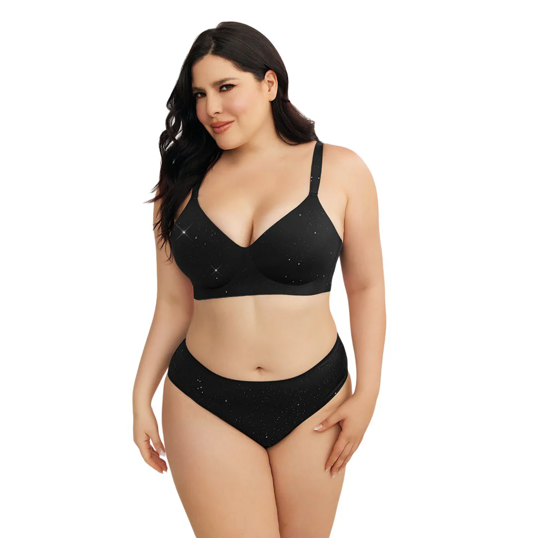 BRASSIERE CON GLITTER NEGRO SIN VARILLA 82298 - Image 2