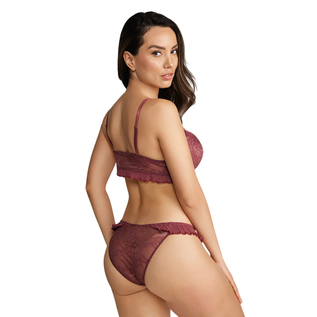 BRASSIERE EN ENCAJE CON OLANES MAUVE 82551 - Image 3
