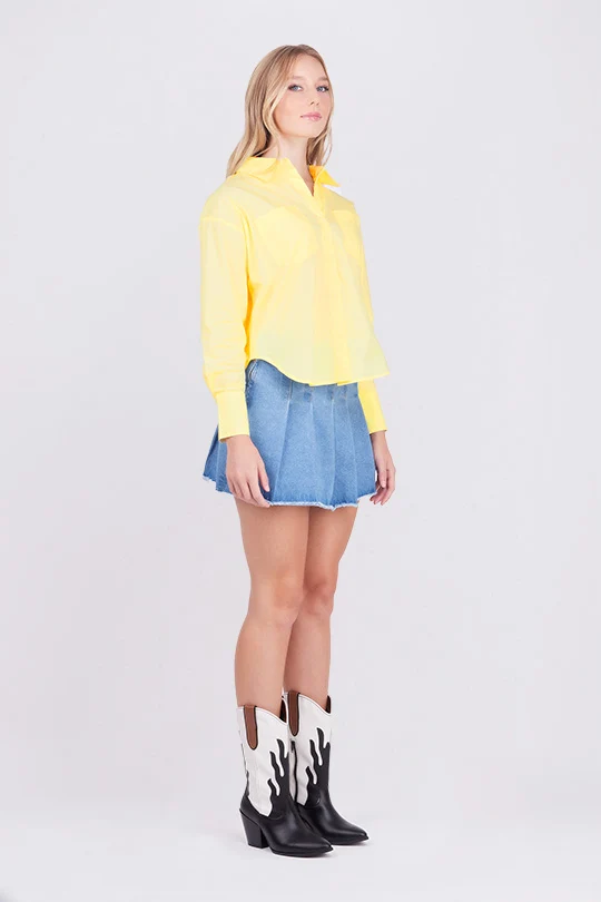 CAMISA AMARILLA CON BOLSILLOS - Image 6