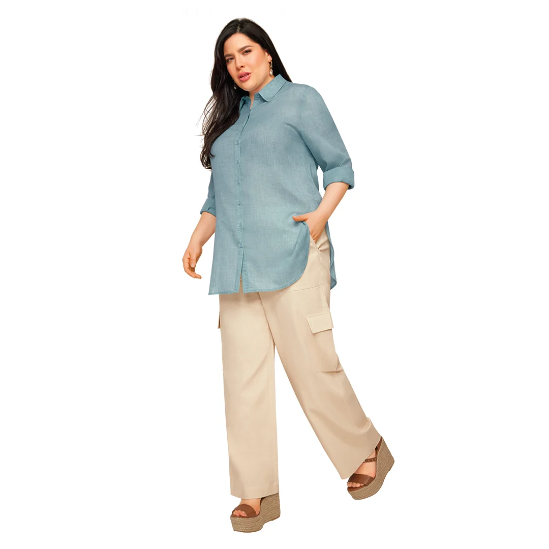 CAMISA AZUL LARGA 91419 - Image 2