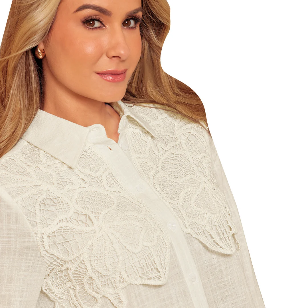 CAMISA BLANCA CROCHET 99298 - Image 2