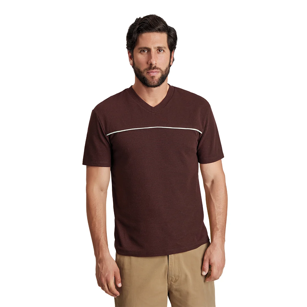 CAMISA CAFÉ CUELLO "V" 15441