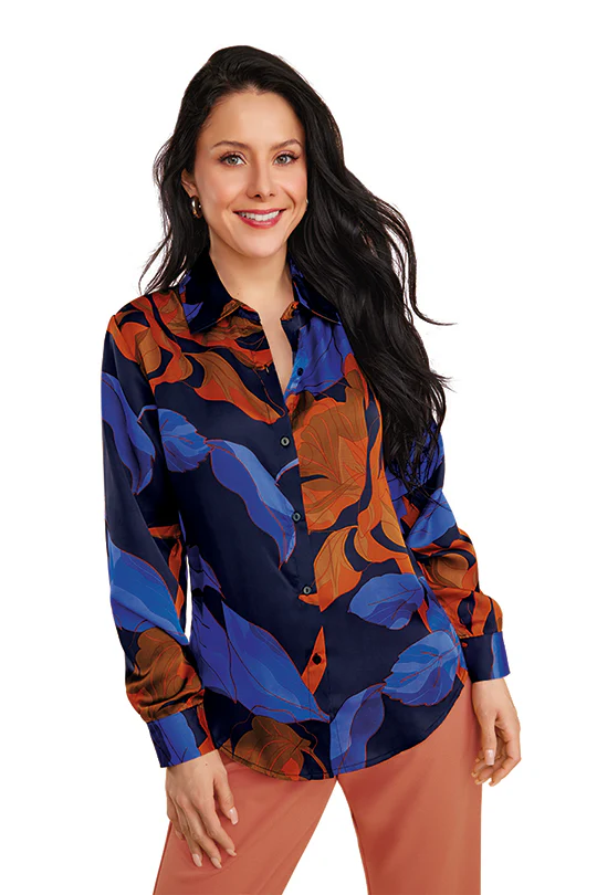 CAMISA CON ESTAMPADO SATIN 91244 - Image 2