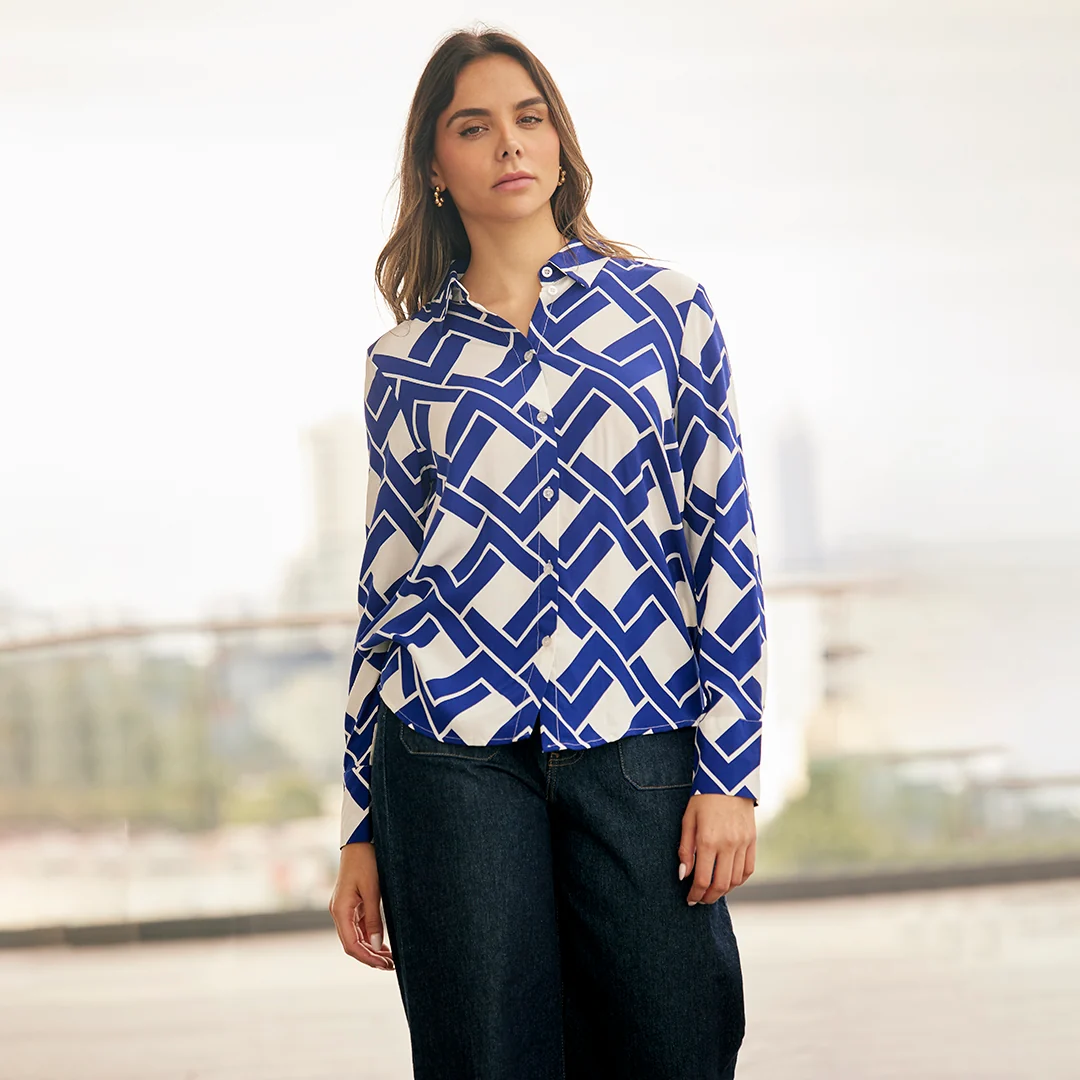 CAMISA MULTICOLOR AZUL 93672 - Image 4
