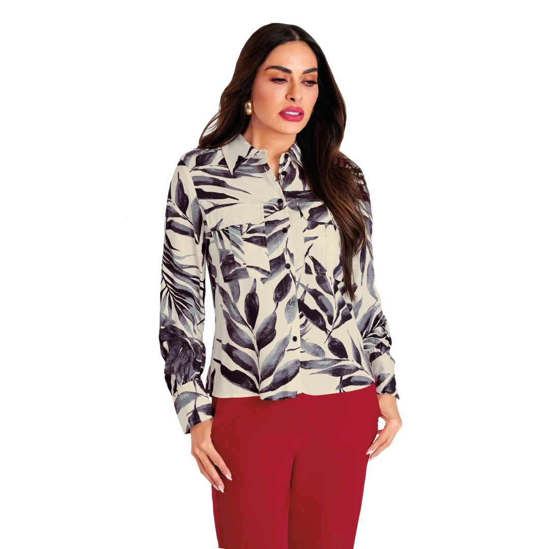 CAMISA MULTICOLOR CON BOLSILLOS 91110