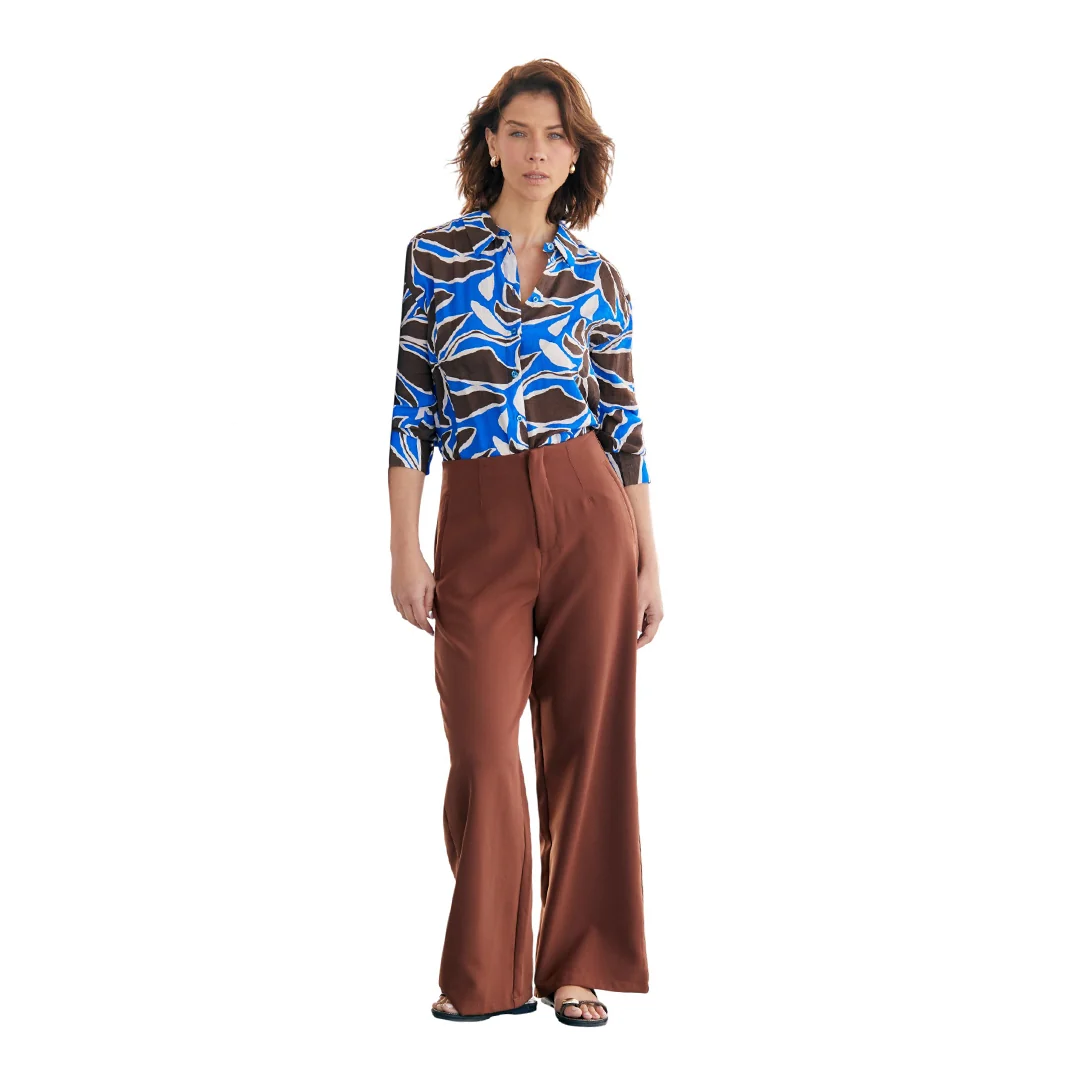 CAMISA MULTICOLOR ESTAMPADO DE HOJAS 93671 - Image 2