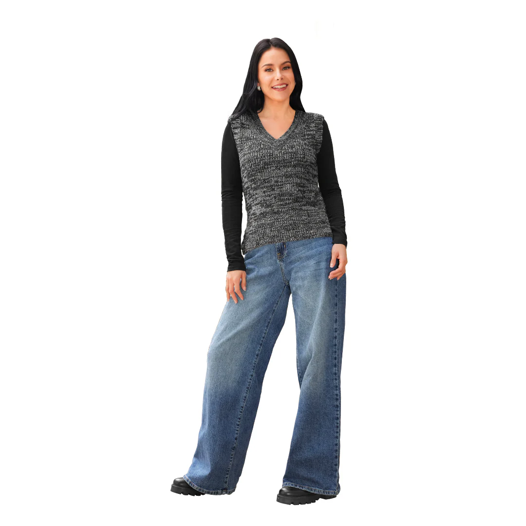 CHALECO GRIS DE PUNTO 90971