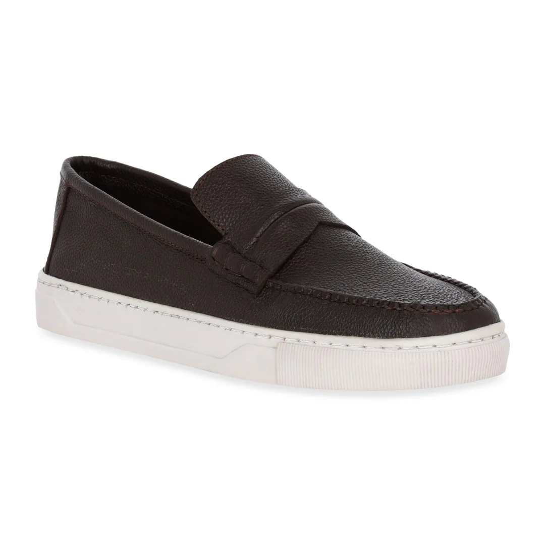 DUO 001 MOCASIN DE PISO CAFE Y NEGRO PIEL - Image 2