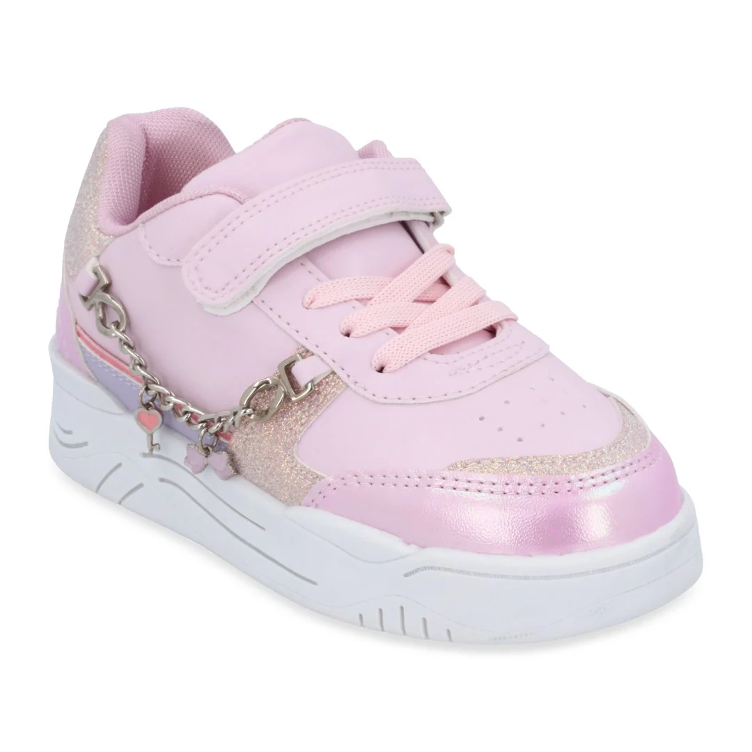 DÚO 035 TENIS CASUAL ROSA Y BLANCO CON ADORNO - Image 2