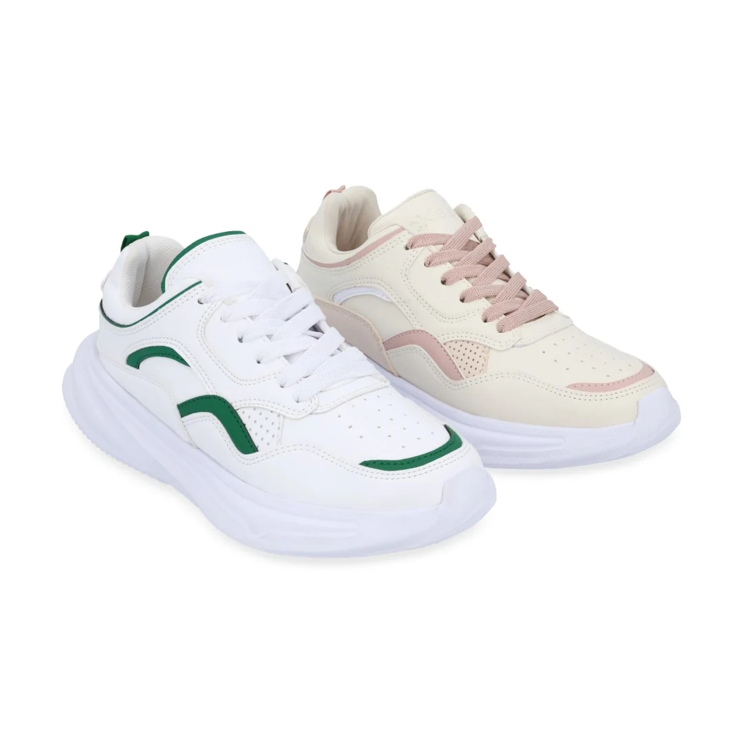 DÚO 123 TENIS BLANCO Y BEIGE DEPORTIVO
