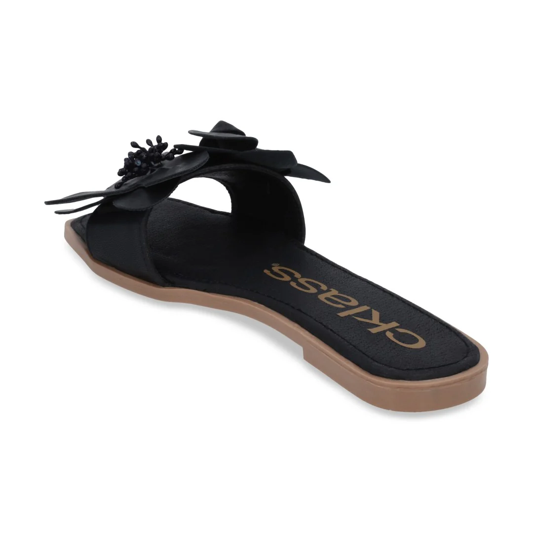 SANDALIA HUESO Y NEGRO CON ADORNO DUO 126 - Image 9