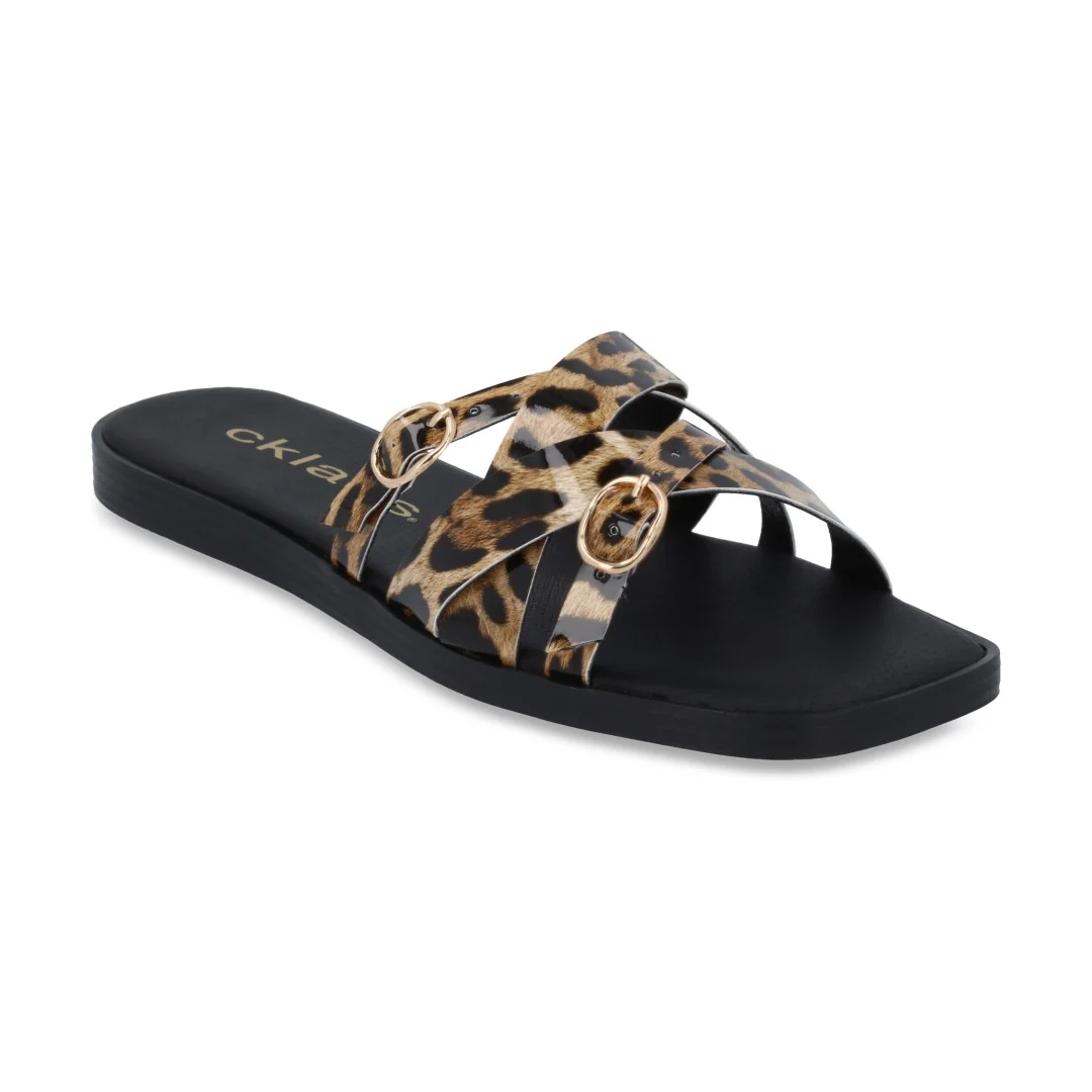 SANDALIA ORO Y ANIMAL PRINT DE TIRAS DUO 131 - Image 3