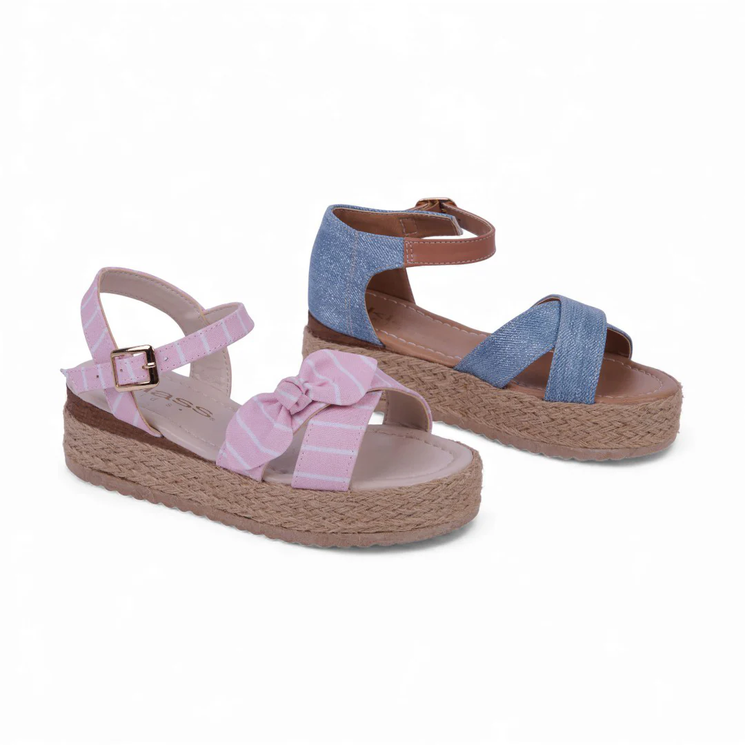 DÚO 158 SANDALIAS DE PISO AZUL Y ROSA CON PULSERA 72434