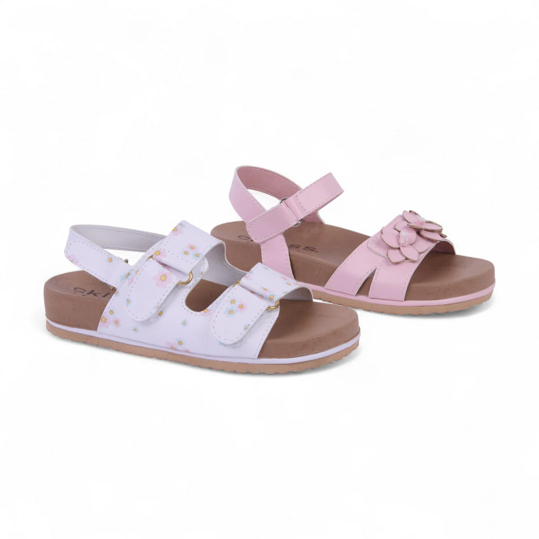 DÚO 160 SANDALIAS DE PISO ROSA Y BLANCO PULSERA 66262
