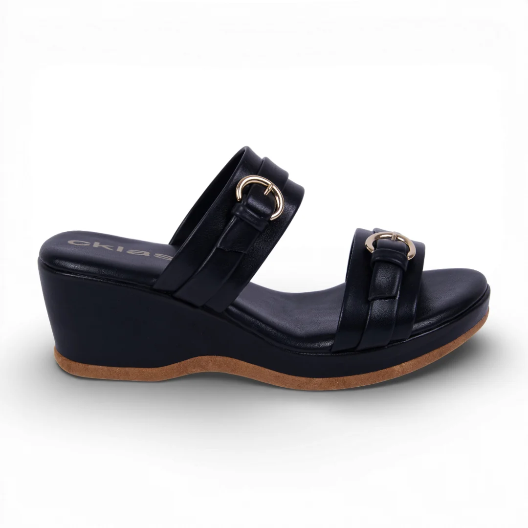 DÚO 185 SANDALIAS DE CUÑA HUESO Y NEGRO - Image 9