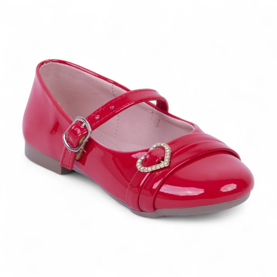 DÚO 206 BALLERINAS CASUAL ROJO Y ORO CON LÁTIGO 17405