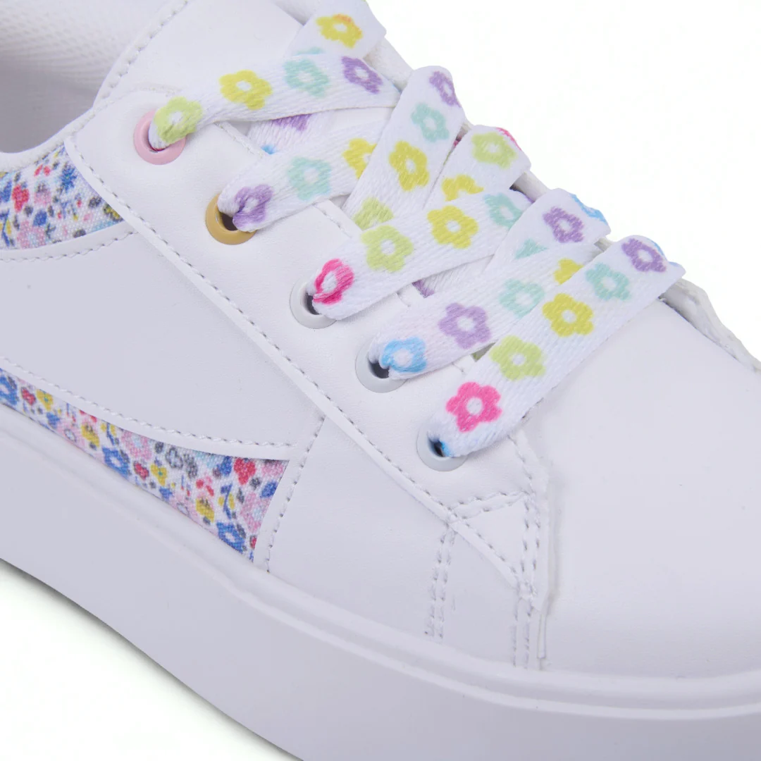 DÚO 214 TENIS CASUAL AZUL Y BLANCO CON FLORES 28606 - Image 13