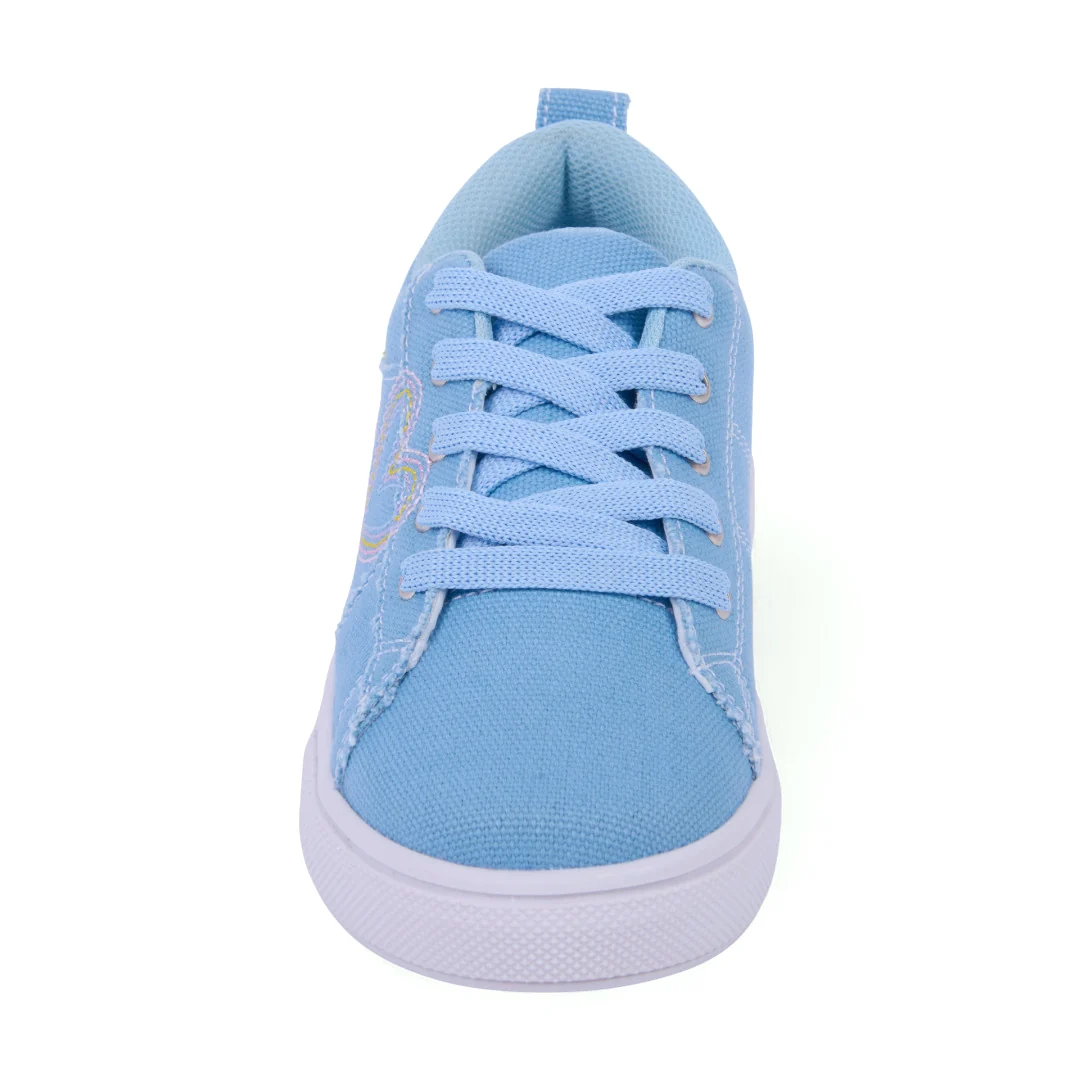 DÚO 214 TENIS CASUAL AZUL Y BLANCO CON FLORES 28606 - Image 4