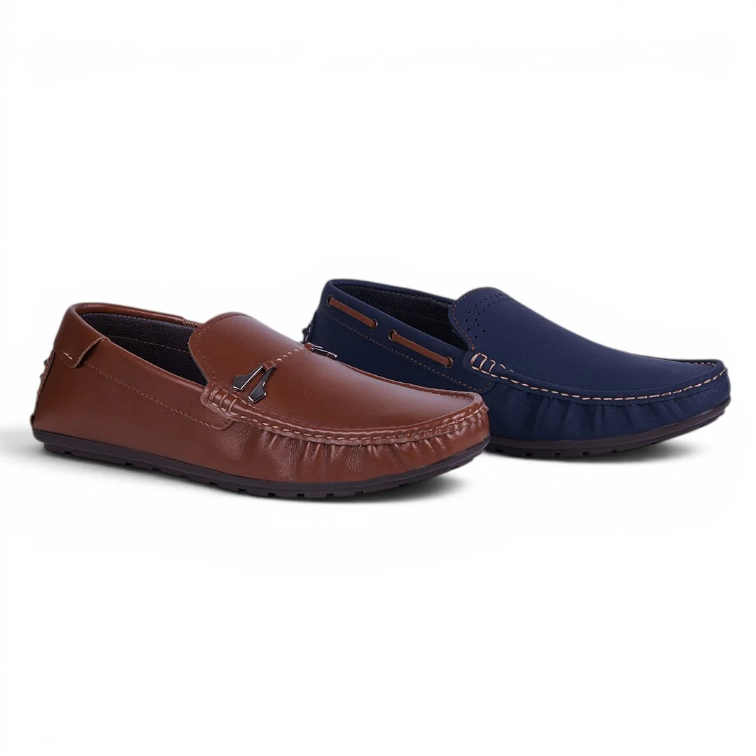 DÚO 218 MOCASÍN CASUAL LISO MIEL Y MARINO