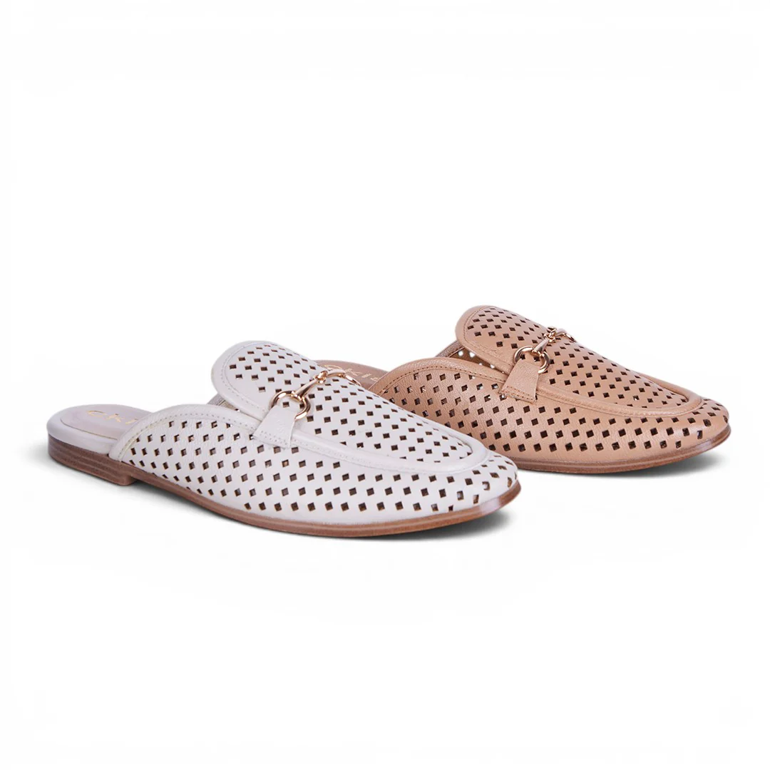 DÚO 221 MOCASINES DESTALONADOS IVORY Y BEIGE