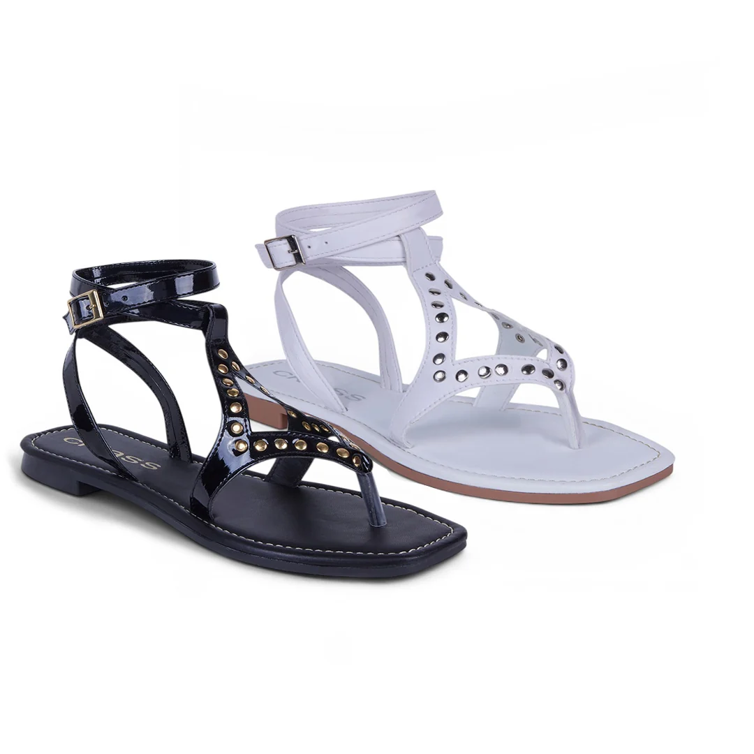 DÚO 224 SANDALIAS CON REMACHES NEGRO Y BLANCO