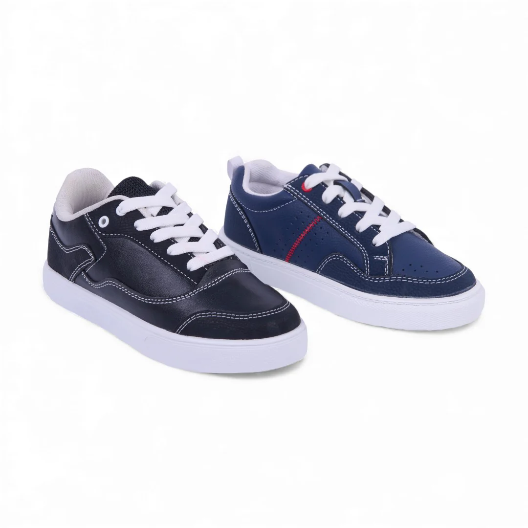 DÚO 285 TENIS CASUAL NEGRO Y MARINO AGUJETAS 35749