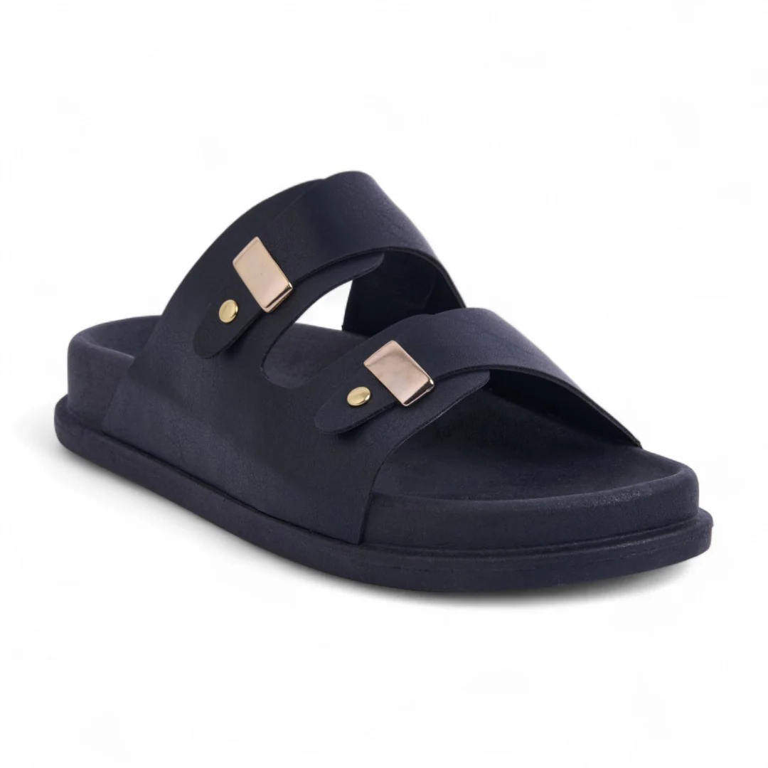 SANDALIAS DE PISO HUESO Y NEGRO COAGULADO 14480 - Image 3