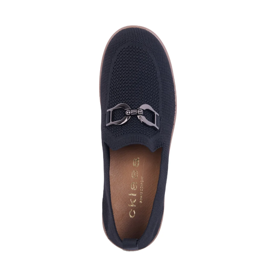 DÚO 341 MOCASINES PISO BEIGE Y NEGRO HEBILLA 28304 - Image 6