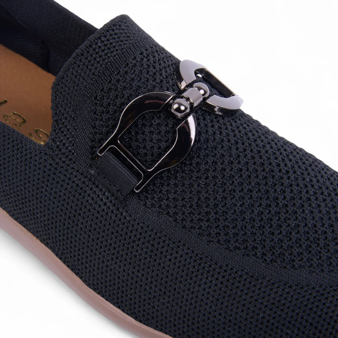 DÚO 341 MOCASINES PISO BEIGE Y NEGRO HEBILLA 28304 - Image 7