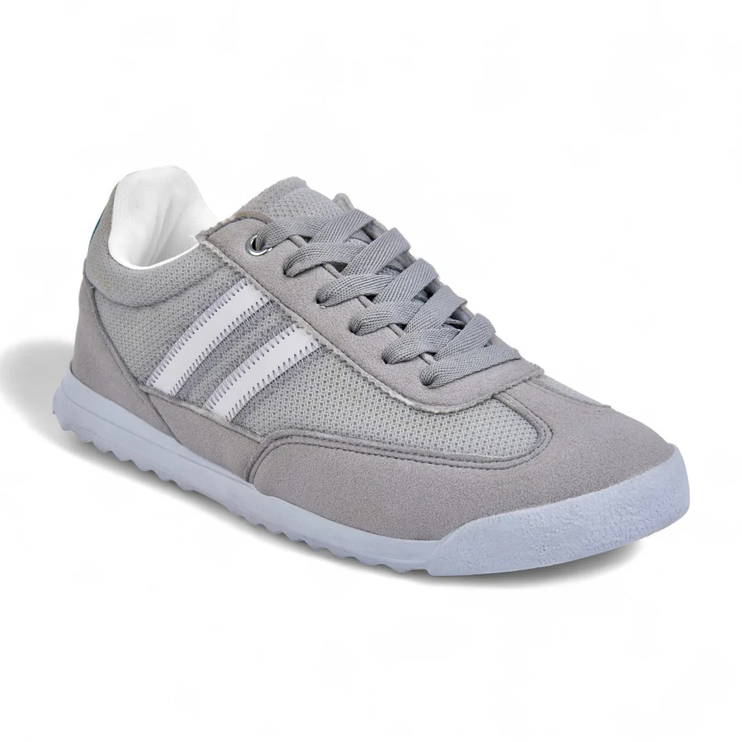DÚO 353 TENIS DE PISO HUESO Y GRIS CON CINTAS 20787 - Image 3