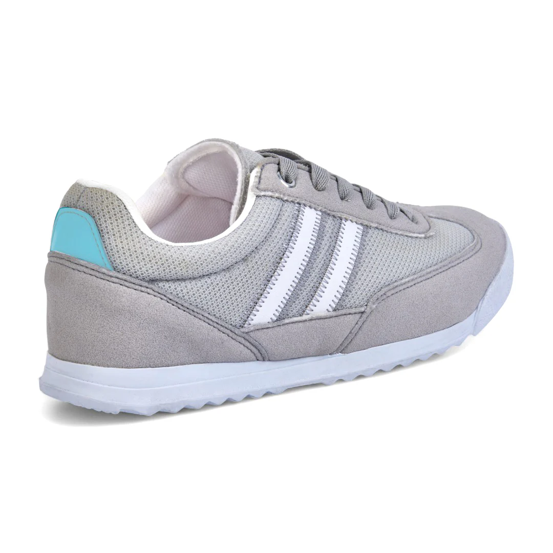 DÚO 353 TENIS DE PISO HUESO Y GRIS CON CINTAS 20787 - Image 4