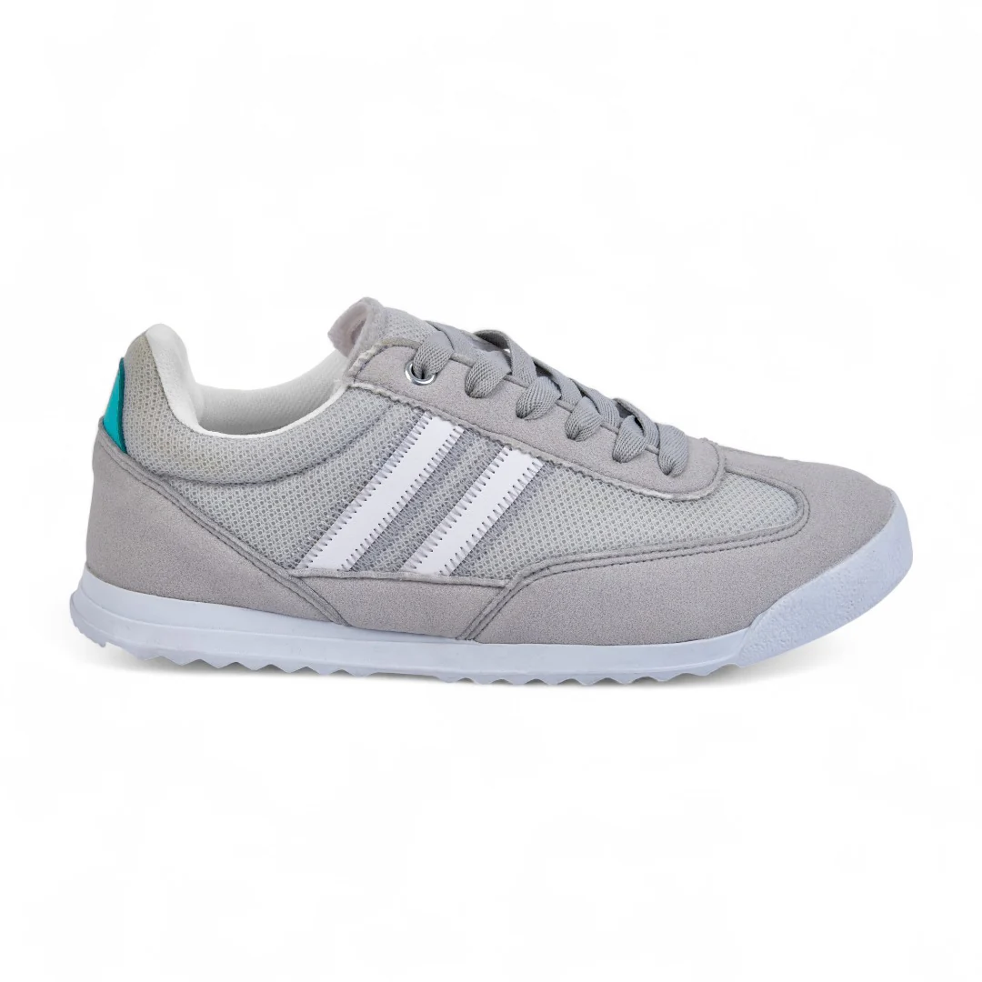 DÚO 353 TENIS DE PISO HUESO Y GRIS CON CINTAS 20787 - Image 5