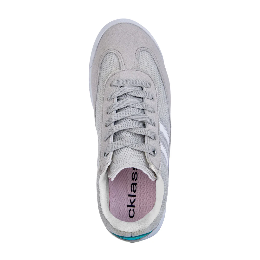 DÚO 353 TENIS DE PISO HUESO Y GRIS CON CINTAS 20787 - Image 6