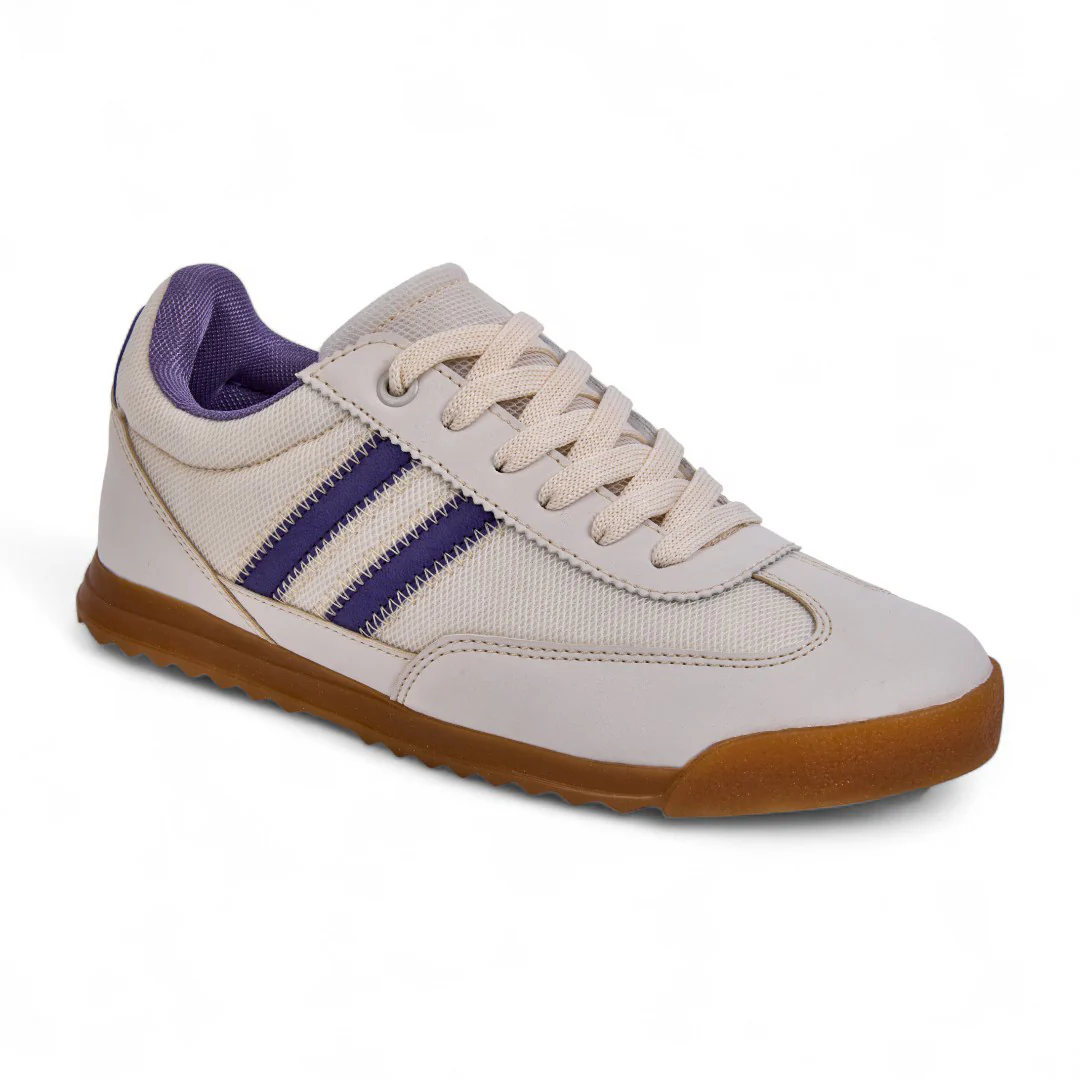 DÚO 353 TENIS DE PISO HUESO Y GRIS CON CINTAS 20787 - Image 9
