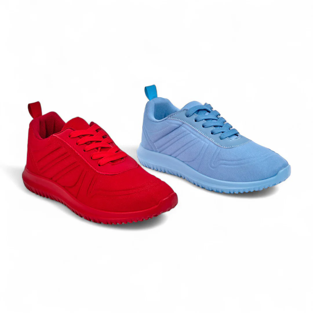 DÚO 360 TENIS DE PISO AZUL Y ROJO CON CINTAS 06024